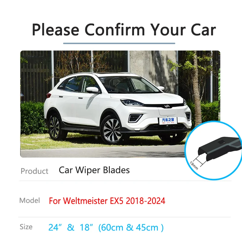 For Weltmeister EX5 2018 2019 2020 2021 2022 2023 2024 Front Wiper Blades Window Windshield Windscreen Cleaning Car Accessories