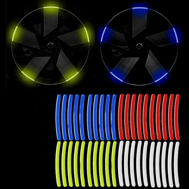 40Pcs Auto Motorrad Rad Reflektierende Streifen Bunte Hub Aufkleber Auto Styling Aufkleber Aufkleber Auto Moto Decor Aufkleber Zubehör