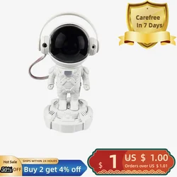 1 Set LED Projection Lamp Creative Shape Remote Control Large Projected Area Energy-saving 2-in-1 Astronaut LED Projector Blueto