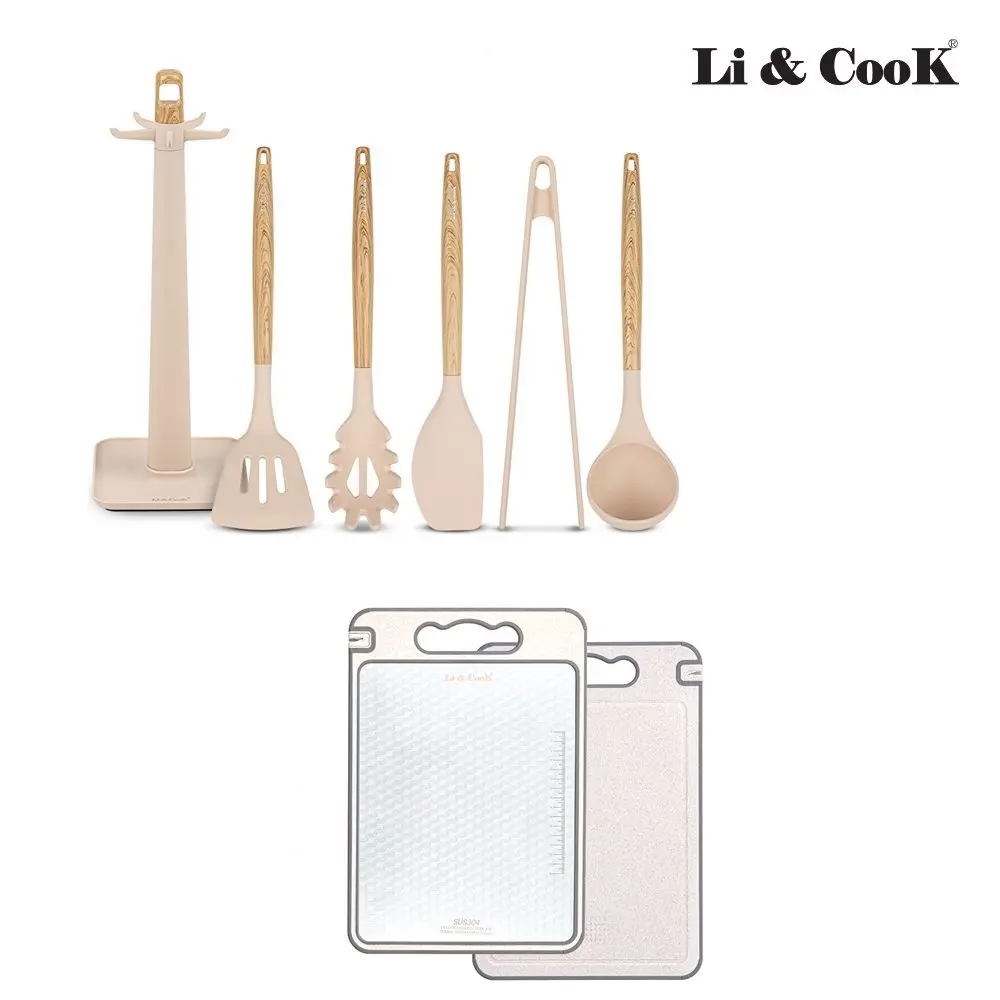 [Lee & Cook] Stainless 304 double side-cutting board + Nordic kitchen tool 6 kinds set