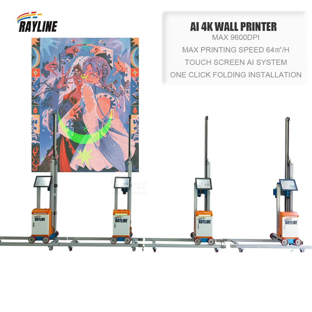 3D 효과 자동 수직 아트 종이 하우스 벽화 스프레이 잉크젯 프린터 화가 인쇄 그림 기계에 직접 연결