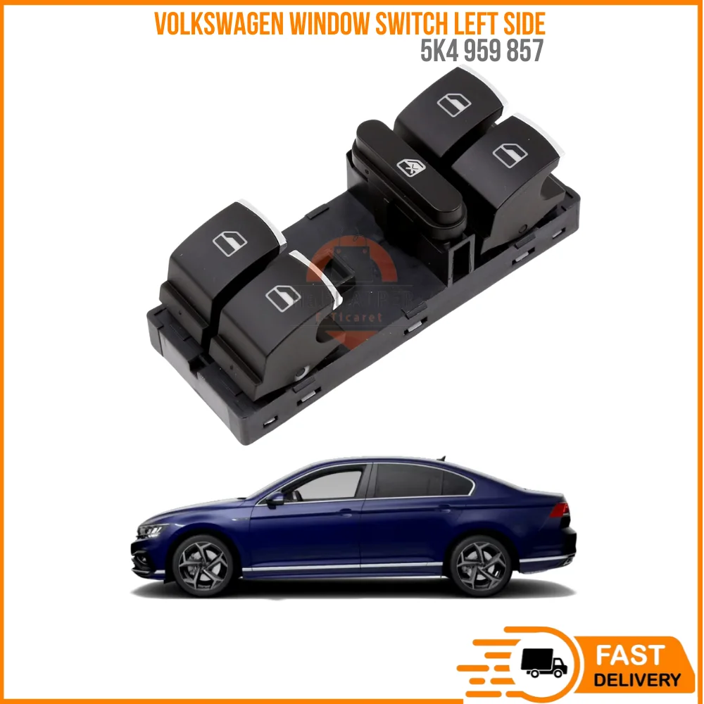 FOR WINDOW SWITCH LEFT SIDE VW GOLF 6 - PASSAT B6 (CHROME) OEM 5K4 959 857 SUPER QUALITY HIGH SATISFACTION AFFORDABLE PRICE FAST