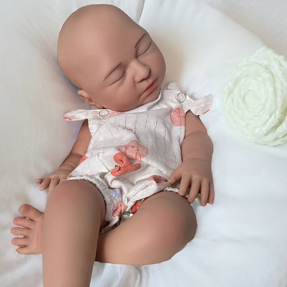 

20-дюймовая силиконовая кукла реборн ручной работы с закрытыми глазами, спальная кукла новорожденного, идеально подходящая для детей от 3 лет, рождественские пасхальные подарки