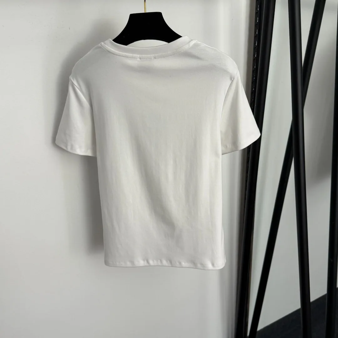 

26 Early Spring New Women's New Product Versatile Fashionable Temperament Set Head Round Neck T-shirt Women's Top