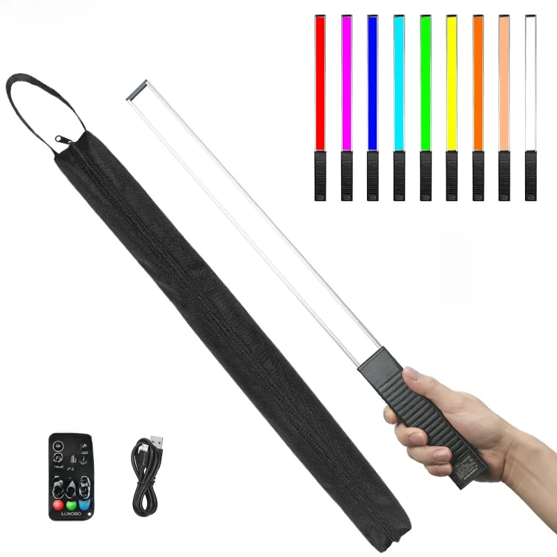 LUXCEO Varinha de luz portátil de LED para fotografia, luz de vídeo LED 1000 lúmens CRI 95+ USB