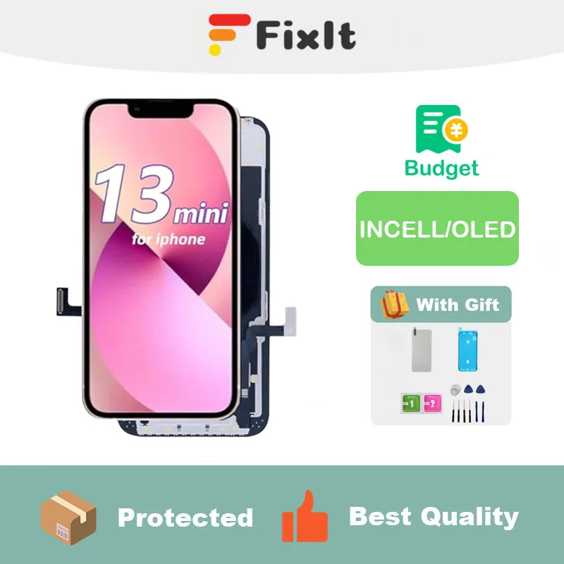 

Budget For Iphone 13 Mini Screen Replacement 5.4 Inch Mobile Phone Display Screen Digitizer Frame Full Assembly With Tool