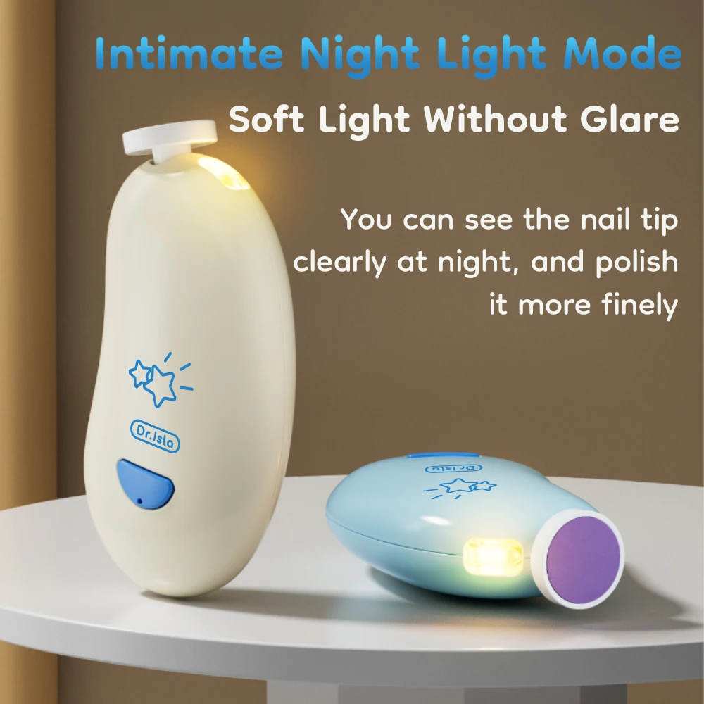 ماكينة تشذيب أظافر الأطفال الكهربائية من ماميجوي NG04 360 ° طحن ناعم مع ضوء ليلي من النوع C شحن 45 ديسيبل منخفض الضوضاء لحديثي الولادة #6