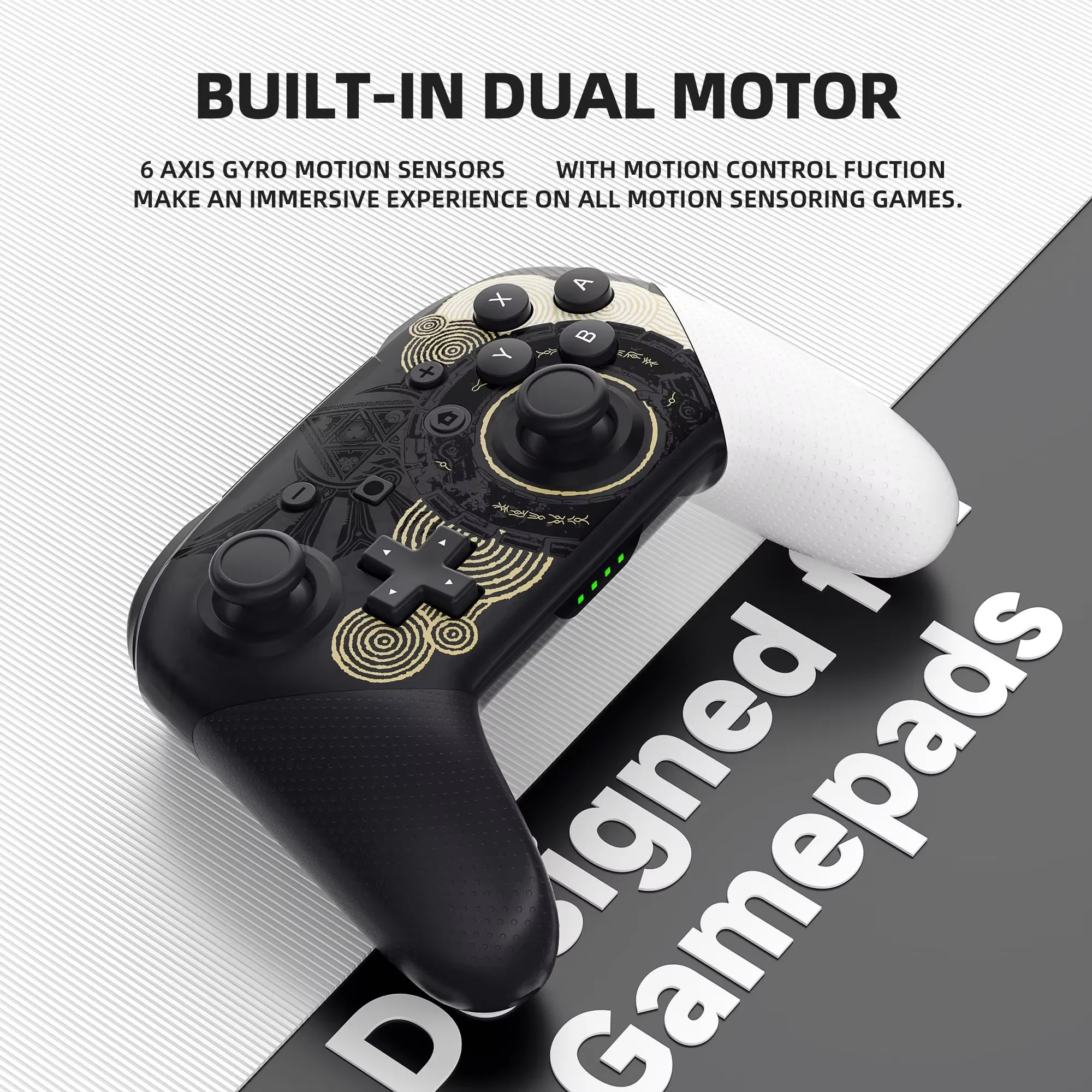 Kontrolery Joy-Pad Switch Pro kompatybilne z Switch/OLED/Lite, bezprzewodowy kontroler Switch z funkcją somatosensorycznej i wciągającej wibracji