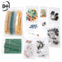 1900 pcs Mega Electronic Component Kit including Assortment + Capacitors + Resistors + LED + Transistors + DC Jacks + PCB +opamp