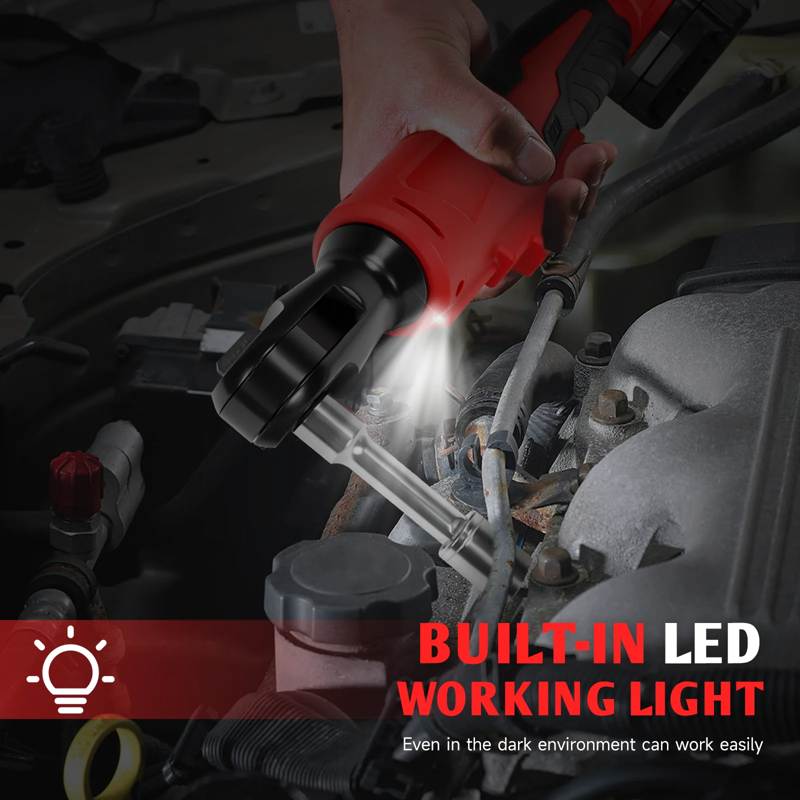 Brushless Electric Ratchet Wrench Set 3/8" 300RPM Variable Speed Wrench Impact Driver Power Tool for Milwaukee 18V Battery