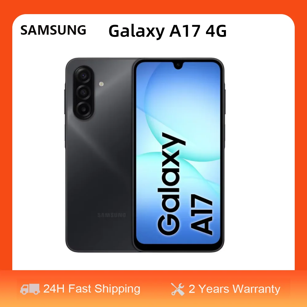 Smartphone Samsung Galaxy A17 Version Globale 4G Noir Processeur Octa-Core �cran Super AMOLED FHD 90Hz de 6,7 pouces Double SIM Batterie 5000 mAh Charge rapide 25W Appareil photo 50MP