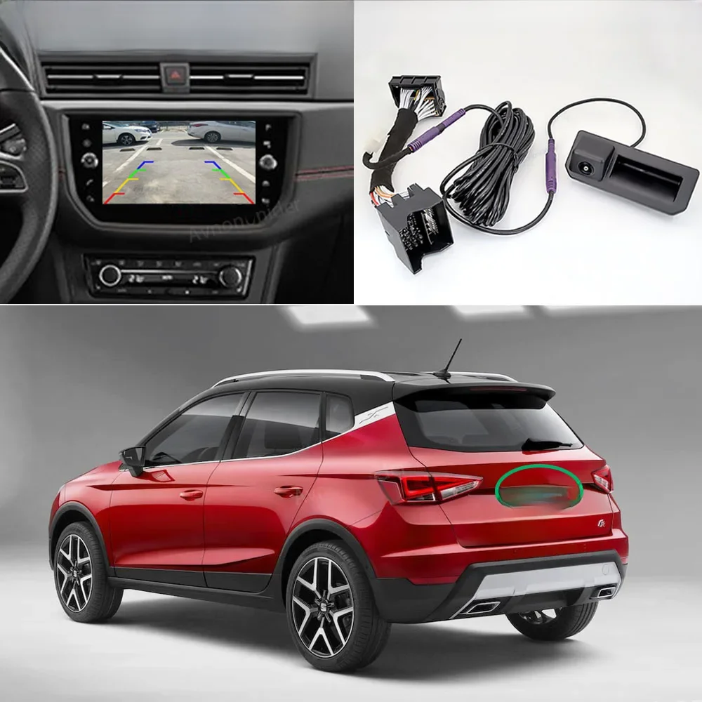 Caméra de recul à trajectoire dynamique Canbus, pour SEAT Arona 2017 2018 2019 2020, caméra de recul de voiture, fonctionne avec l'unité MIB2 STD