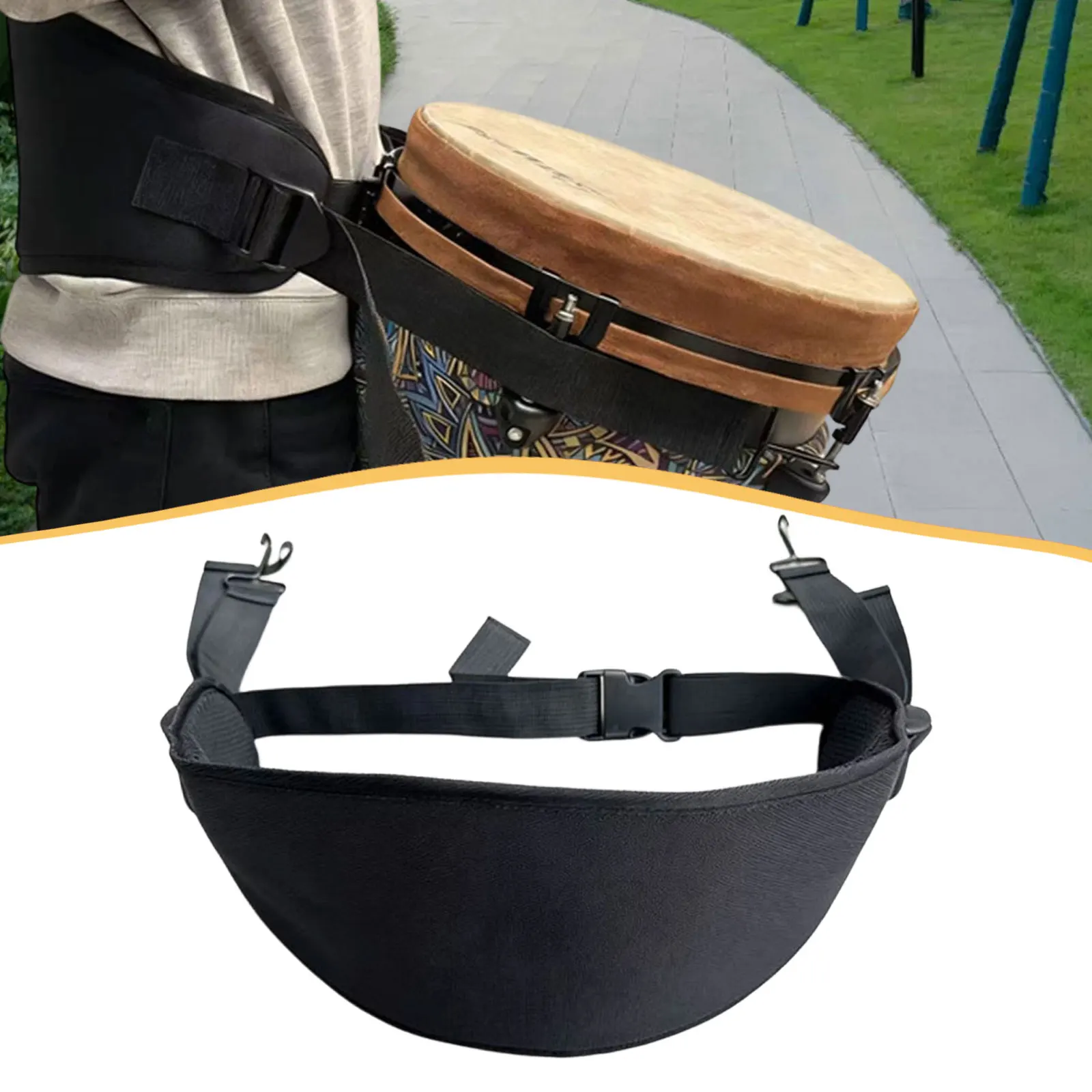 Cinto Ajustável para Djembe, Instrumento Musical Africano Portátil, Peças para Djembe, Tambor e Pandeiro