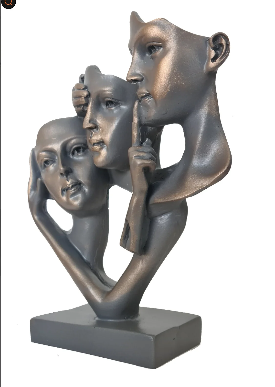 See no evil, Hear no evil, Speak no evil Mask Sculpture Homedecor Handmade sculpture, Decoration For Home, Handcrafts, Blue Mask