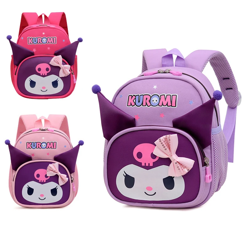Sanrio Niedlicher Kuromi-Cartoon-Rucksack, hochwertiger Kinderrucksack für die Schule, Saison, Geschenk, Kinder-Reiserucksack