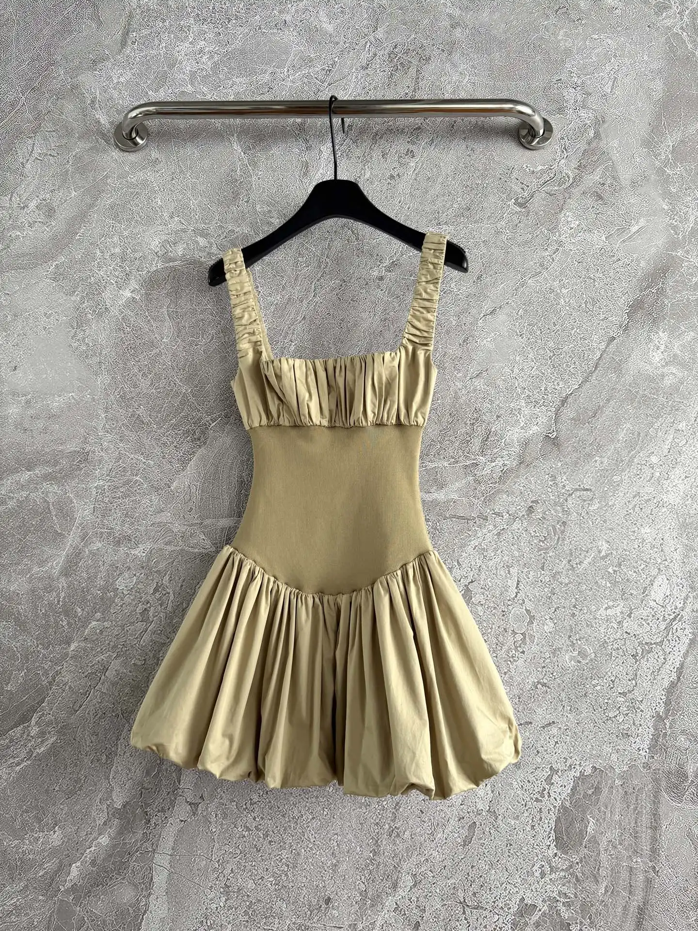 

Pleated Stretch Bodycon Ballerina Dress