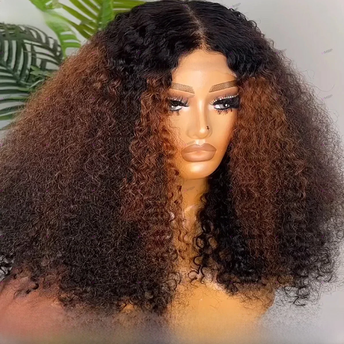 400 Lijmloze Kant Frontale Pruiken met hoge dichtheid Echt haar Klaar om te gaan P4/33 Kleur Kinky Krullend 360 HD Kanten Pruik Echt haar Voor Vrouwen - afbeelding 2