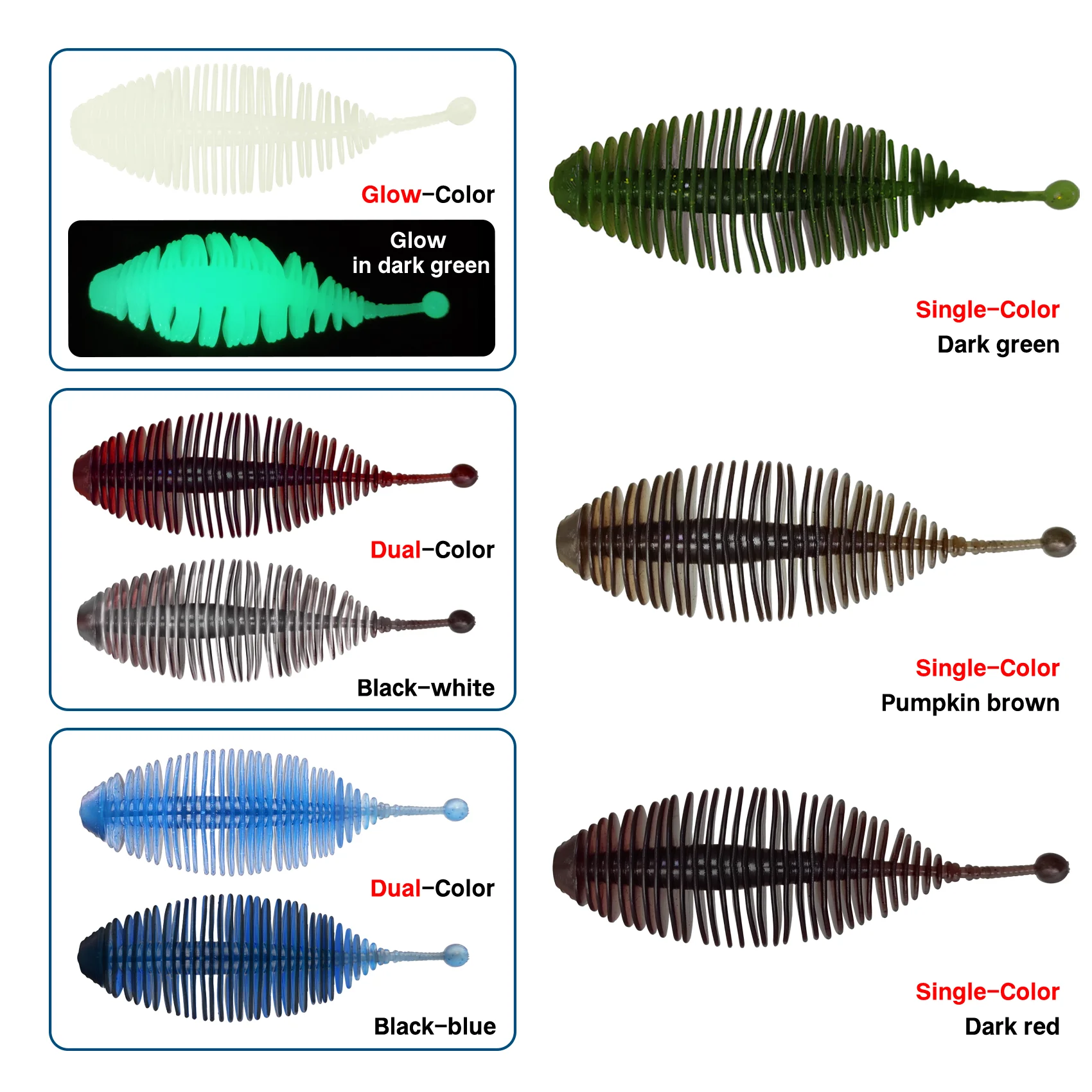 Aventik 20 قطعة منفاخ الخيشومية لينة الصيد إغراء دودة الاصطناعي سويم 50mm70mm100mm140mm بيونيك لينة علقة الصيد أسماك الطعم