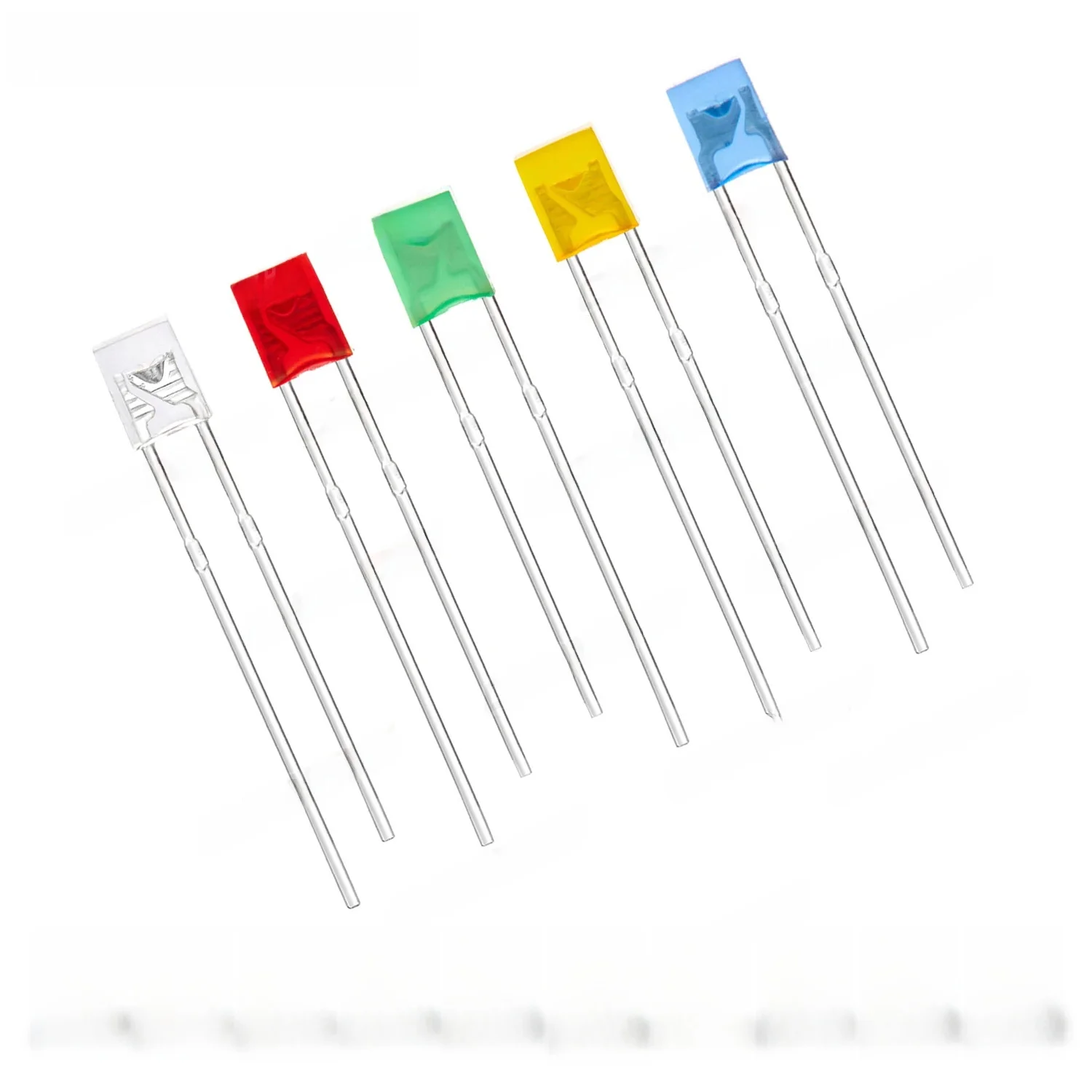 100 szt. 2x3x4 mm kwadratowa dioda LED biała czerwona zielona niebieska żółta pomarańczowa 2x3x4mm prostokątna przezroczysta rozproszona lampa emitująca DIY — zdjęcie 2