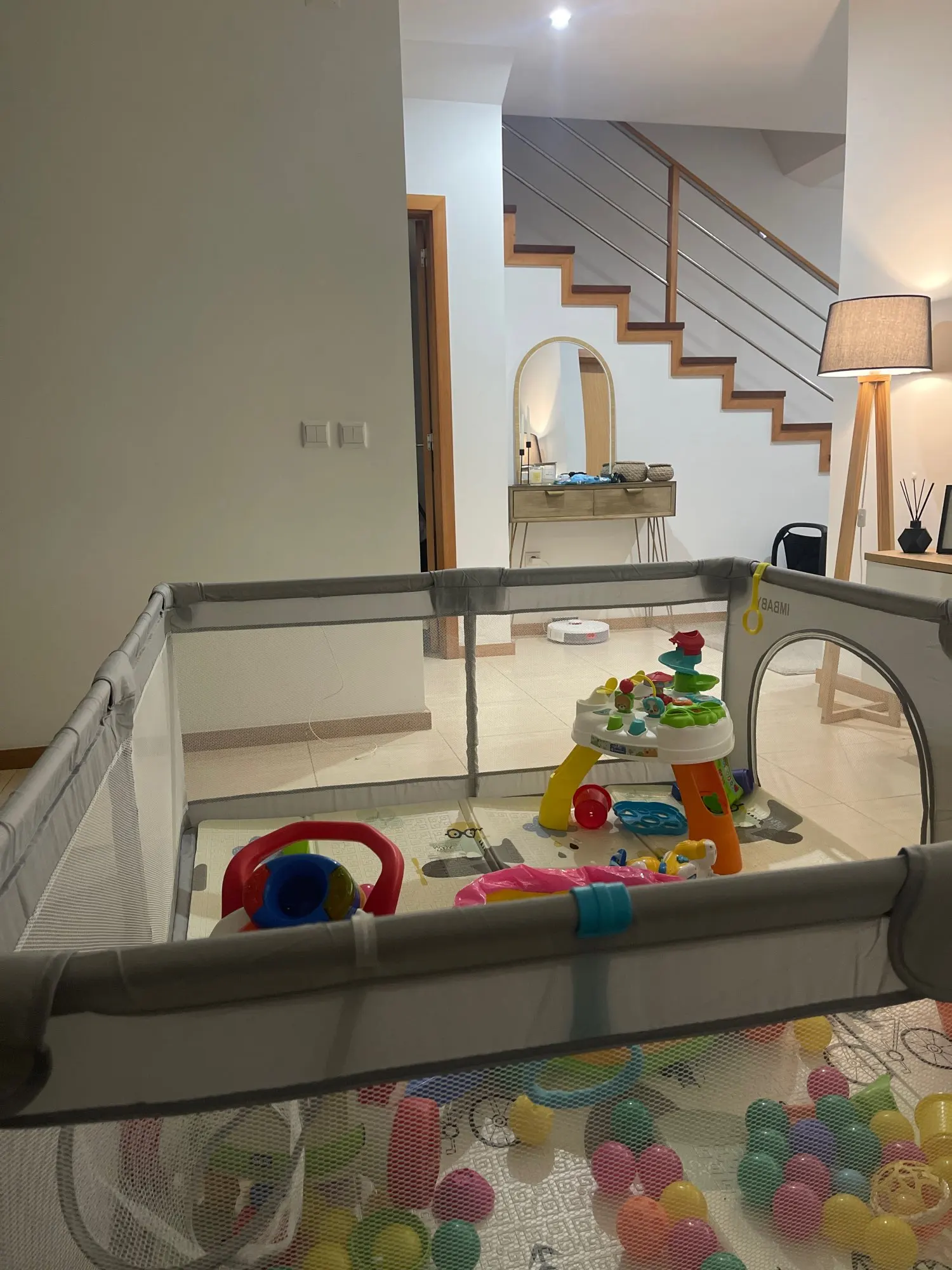 IMBABY Large Gray Baby Playpen Safety Activity Center photo review
