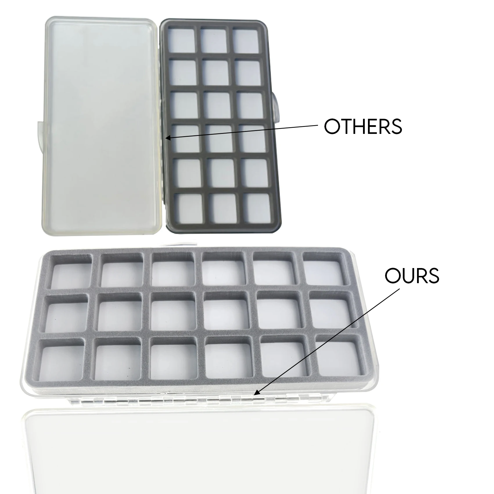 Aventik Super Quality ABS Slim Clear Transparent Fly Fishing Box Slit Foam Insert Flies Storage