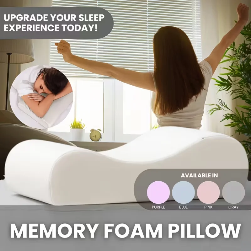 اشتري 1 واحصل على 2 مجانًا (حجم كبير)، وسادة مريحة للرقبة مع وسادة واحدة من إسفنج الذاكرة وأغطية وسائد بديلة بديلة، وسادة سرير لتقويم العظام من إسفنج الذاكرة، مناسبة للنوم الجانبي، وأكياس الظهر المعدة المريحة