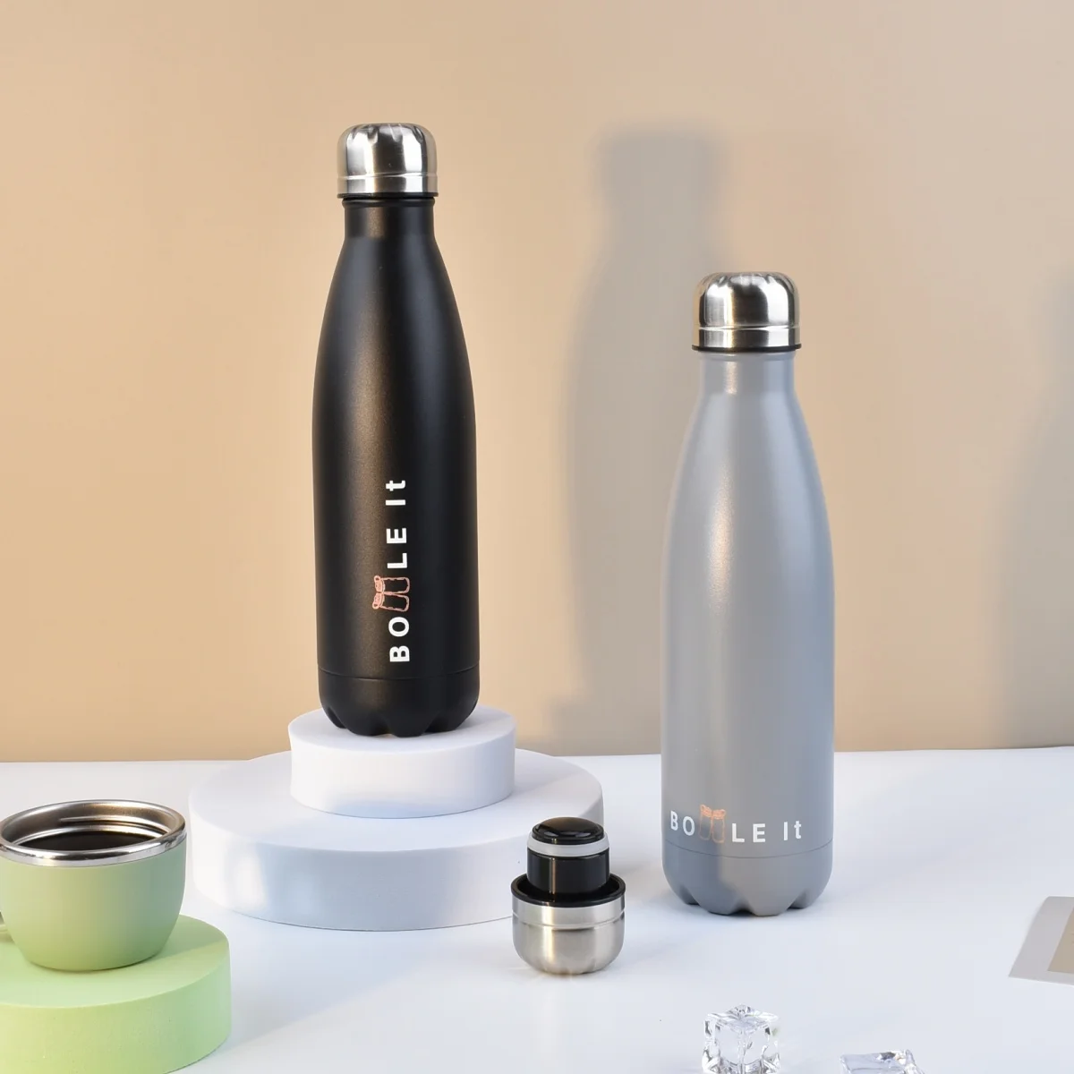 

Stainless Steel Water Bottle Cycling Sports Drinking Cup Leakproof Portable Water Bottles Outdoor Camping Hiking Gym Kettle