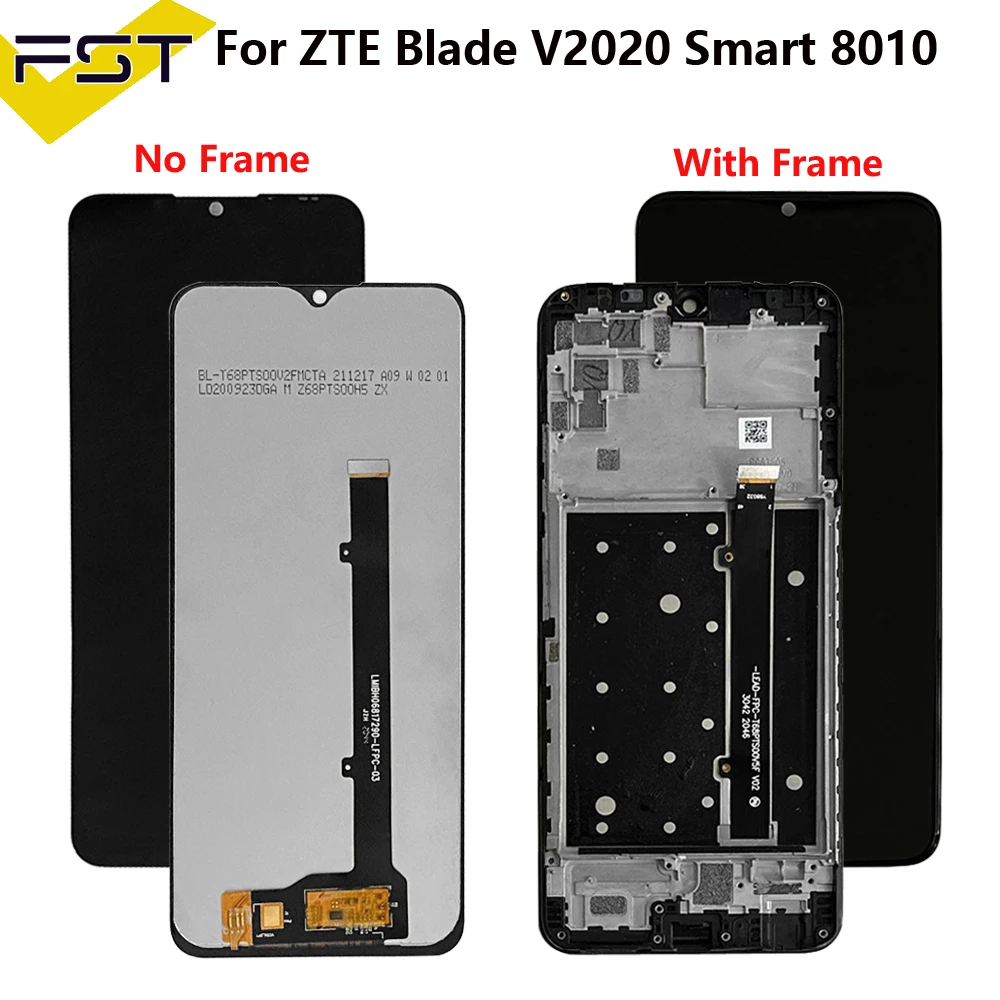 Original LCD Display Pantalla Replacement For ZTE Blade V2020 V20 Smart 8010 Touch Digitizer Screen Frame Assembly BladeV2020