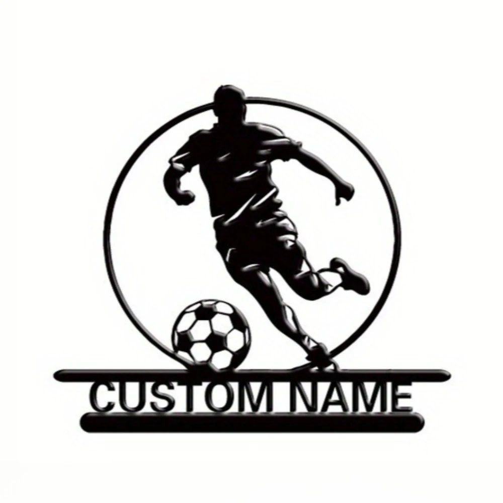 Custom Soccer Player Metal Statue with Name, Wooden Base Table Decor, Gift for Football Fans, Birthday/Holiday/Home/Office Decor view 5