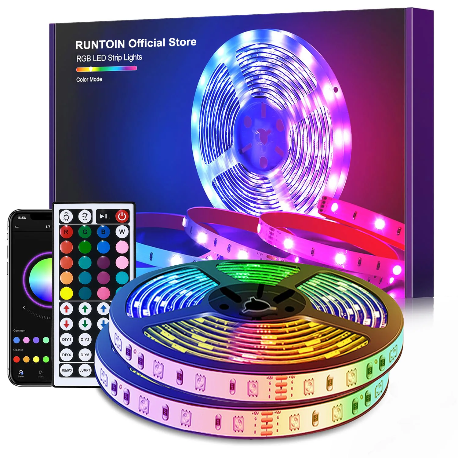 Taśma LED USB RGB 5050 1-40 m Zmiana koloru Sterowanie aplikacją Bluetooth Lampa LED Taśma diodowa Wstążka do wystroju pokoju Podświetlenie TV