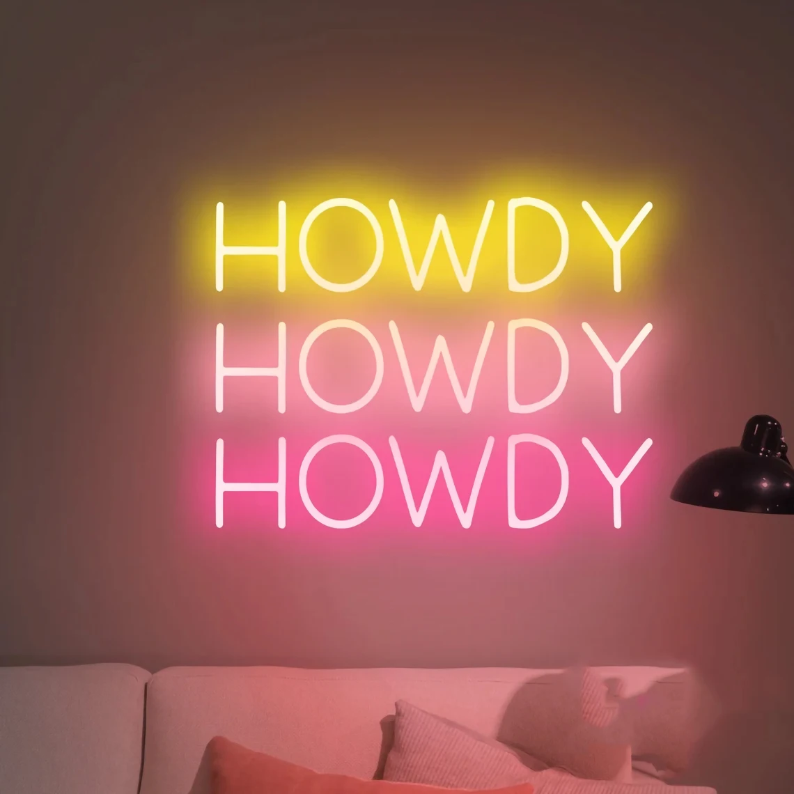 Howdy Neon Sign College Student Dorm Neon Sign Wall Decor Restaurant Stop Home Art Decor