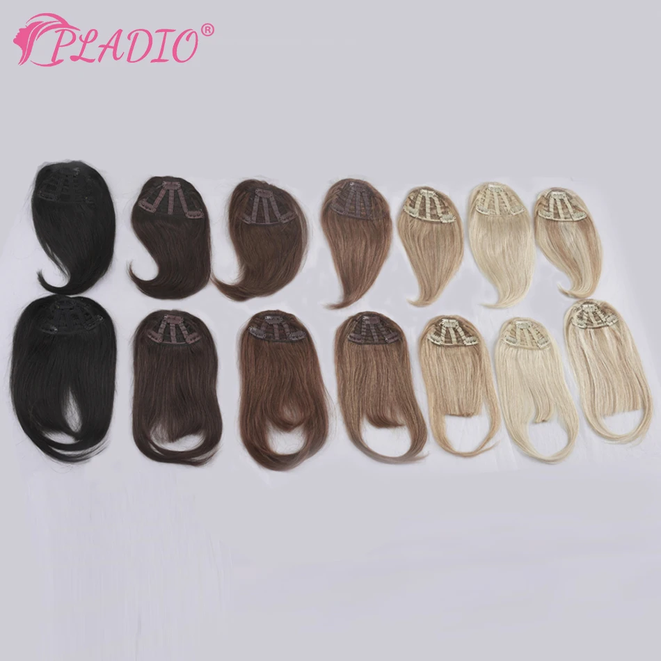 Straight Human Hair Bangs Clip in Hair Extensions 100% Remy Hair Clip On Bangs Fringe 3 Clips Hair Pieces for Women 7 Colors 20G