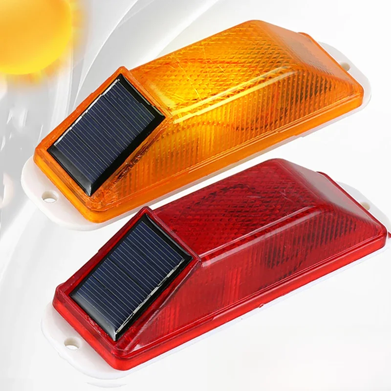 2 szt. Lampa ostrzegawcza LED Stroboskop Lampa słoneczna Solarna lampa ostrzegawcza Sterowanie chipem Most Nocne światło bezpieczeństwa jazdy Światło ostrzegawcze ruchu drogowego — zdjęcie 2
