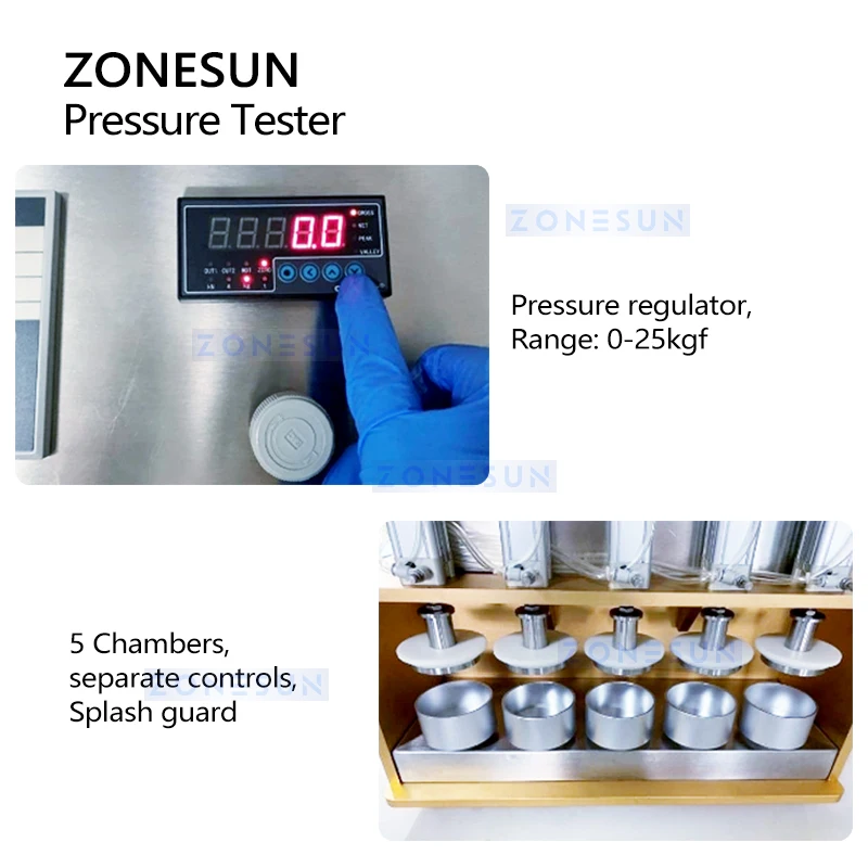 Zonesun testador de pressão para vagens de detergente para lavanderia, instrumento de teste de laboratório ZS-PT1