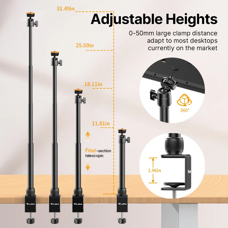 Imagem -06 - Desktop Led Panel Light Key Light Fotografia Studio Lamp com Estender Stand Suporte uk us eu Plug Bateria Externa Vijim-k22