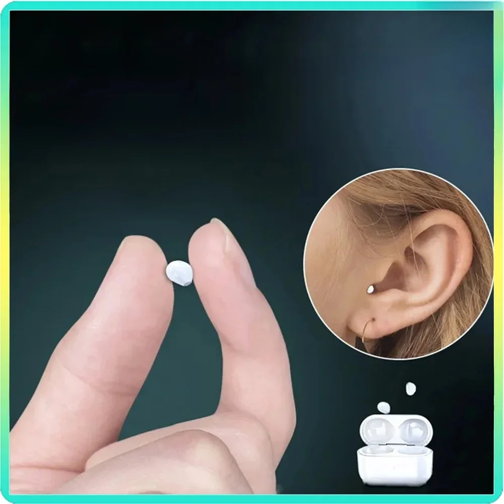 Onzichtbare koptelefoon Mini-hoofdtelefoon V5.2 Bluetooth TWS In-ear oordopjes Ruisonderdrukking Draadloze slaap In-ear oordopjes met microfoon - afbeelding 2