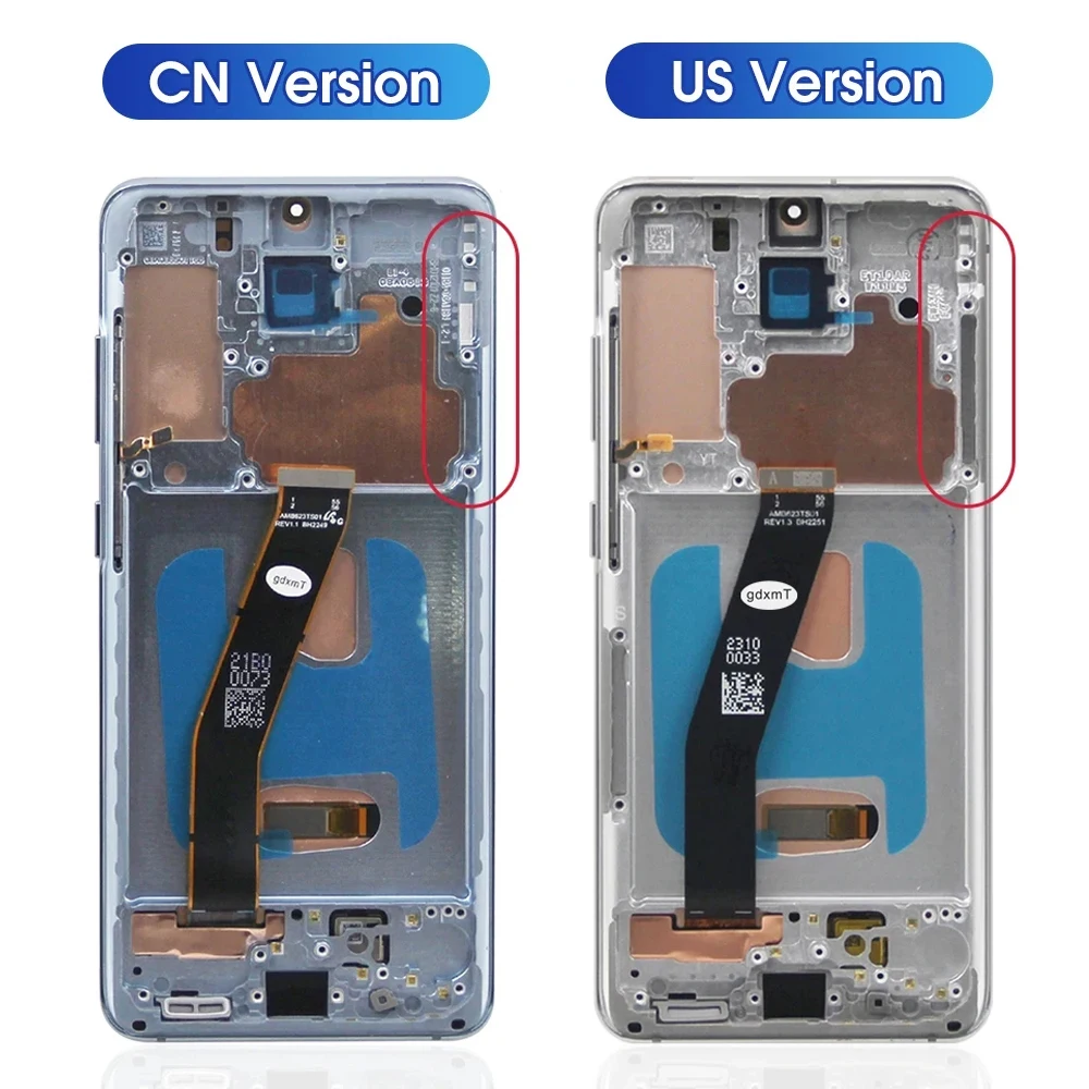 Super AMOLED Screen for Samsung Galaxy S20 G980 G980F, for Samsung Galaxy S20+ S20 Plus G985 Lcd Display Digital Touch Screen