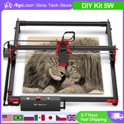 AlgoLaser-Kit de bricolaje, cortador de grabado láser de 5W, 40x40CM, Mini impresora de logotipos portátil, herramienta de carpintería, máquina CNC divertida para Metal Acrílico