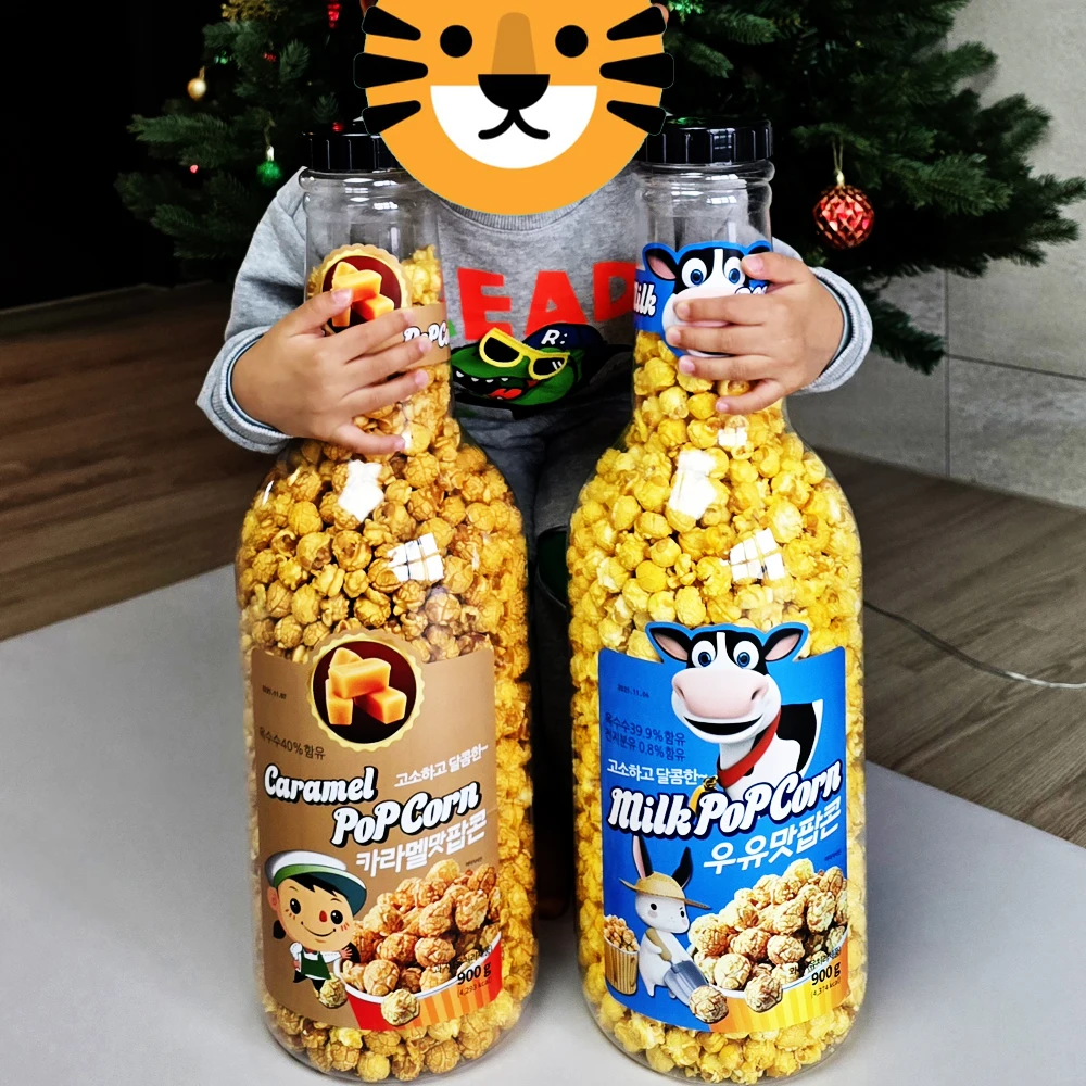 بيجي بانك فشار نكهة الحليب 900 جرام + نكهة الكراميل 900 جرام مجموعة وجبات خفيفة سينما ذات سعة كبيرة