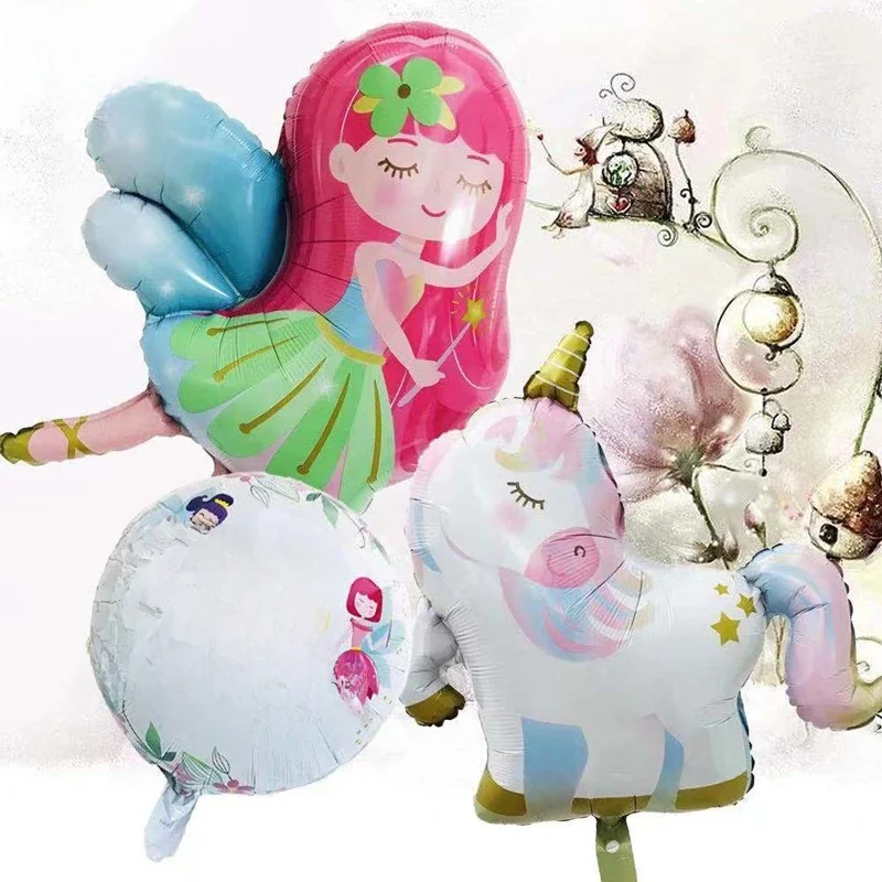 1 sztuk mała wróżka aluminiowe balony Macaron balony snu jednorożec Cartoon baby shower kwiatową wróżkę księżniczka dekoracje urodzinowe — zdjęcie 2