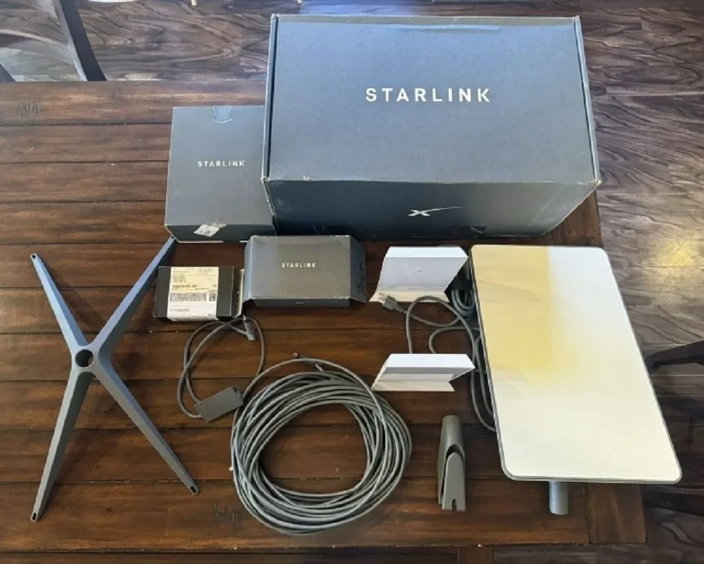 

Unopened Quality New Starlinks Satellite Internet Kit V2 Rectangular Dish With Router & PIPE Adapter