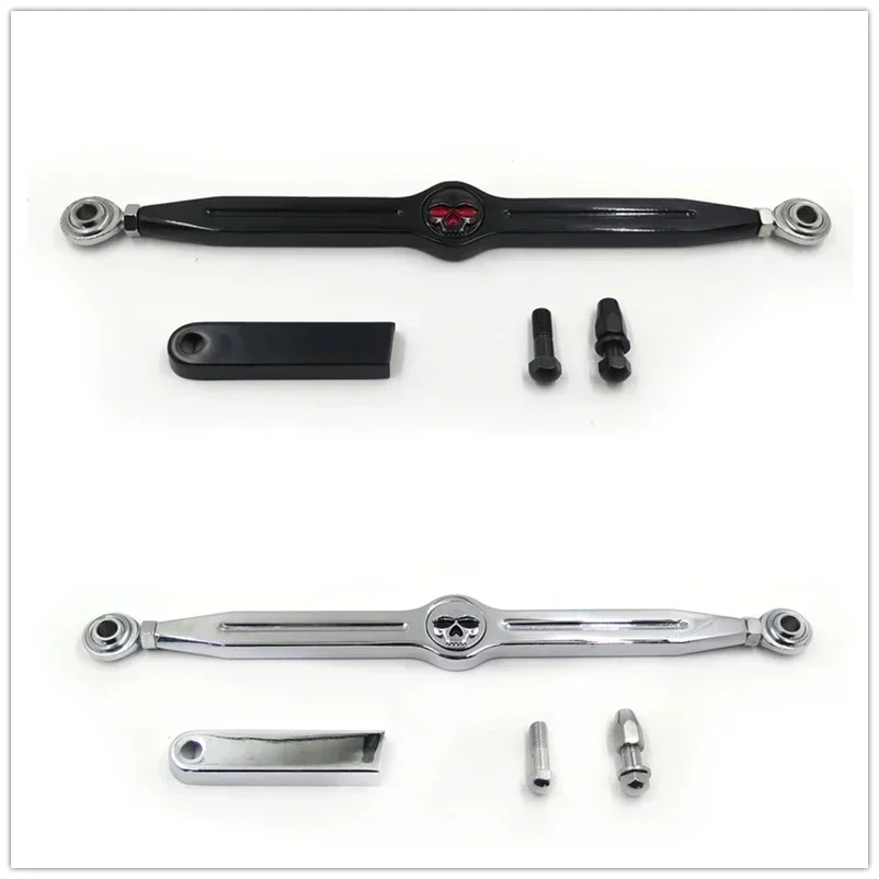 Części motocyklowe Czarna dźwignia zmiany biegów z czaszką do Harley Davidson Road King 1994-2025 Softail 86-24 Trike chrom — 2