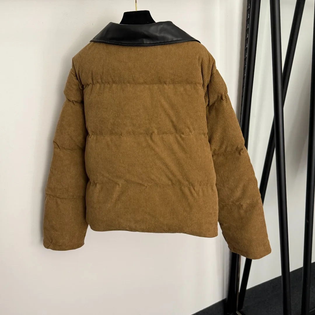 

2025 Winter and New High Street Collar Lapel Long-sleeved Cotton-padded Jacket with Zipper