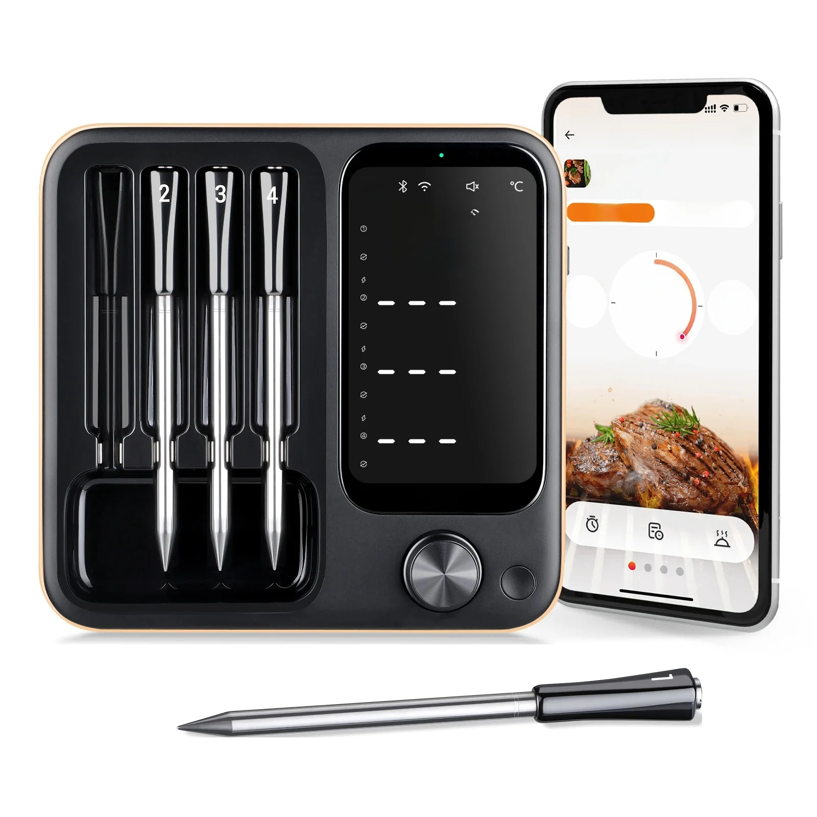 INKBIRD vleesthermometer draadloze grillthermometer 4 sondes Home Smart Bluetooth met alarm voor BBQ Cook Grilling-thermometer - afbeelding 2