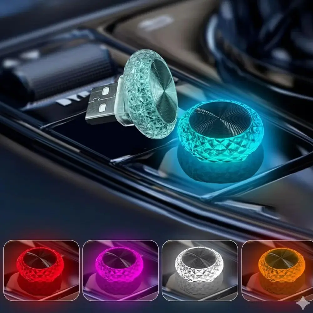 

Car USB LED Ambient Light Mini Colorful Atmosphere Lamp Plug And Play Auto Computer Night Car Interior Decorative