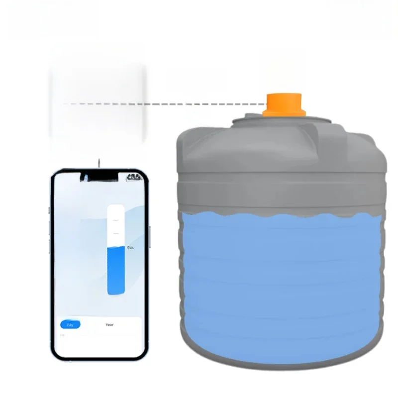 ME201R Tuya APP Temperature Sensor Detect Time Display Battery Indicator Alarm Wireless Ultrasonic Water Level Monitor