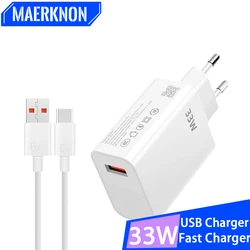 33W USB Phone Charge Adapter Quick Charge3.0 USB Wall Charger EU/US Plug For iPhone Xiaomi Samsung Huawei Phone Charging Adapter