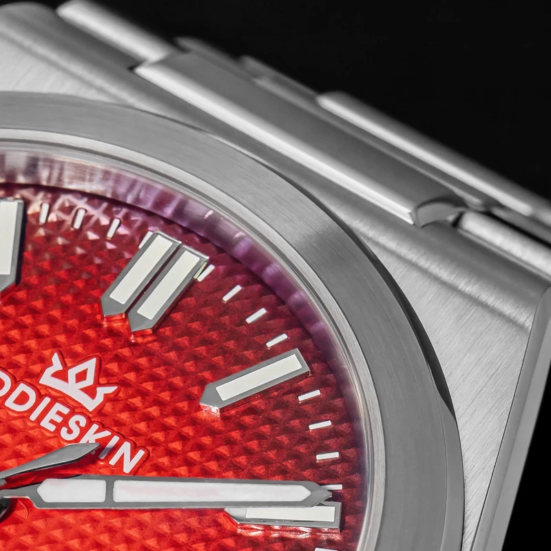 AddiesKin K004 Men's Luxury Automatic Watch Blue Waffle Pattern Dial Miyota 9015 Sapphire Crystal BGW9 Luminous 100M Waterproof