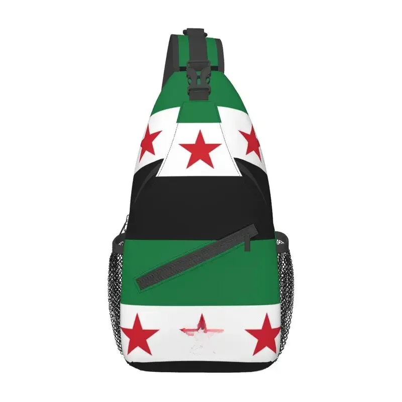 AliExpress Syrian Arab Republic Three Red Star Syria Flag Sling Crossbody Chest Bag Men Fashion Shoulder Backpack for Travel Cycling
