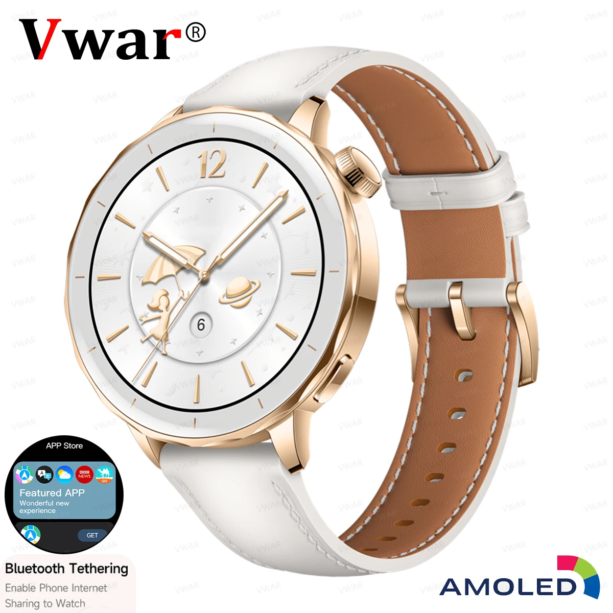 

VWAR Watch X2 Mini Женские умные часы для OPPO HD AMOLED 4 ГБ Плеер памяти Bluetooth Обмечание сети Приложение Магазин ChatGPT Смарт-часы
